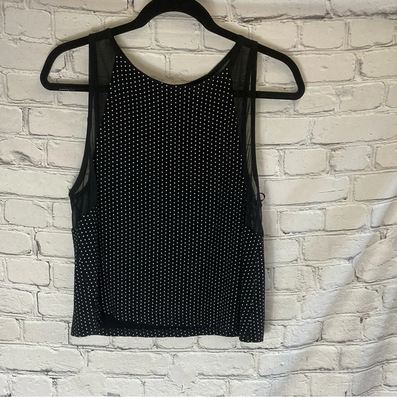 Forever 21 Tops - 5/$20 Women’s Forever 21 Retro Polka Dot Mesh Crop Tank‎ Black White Small